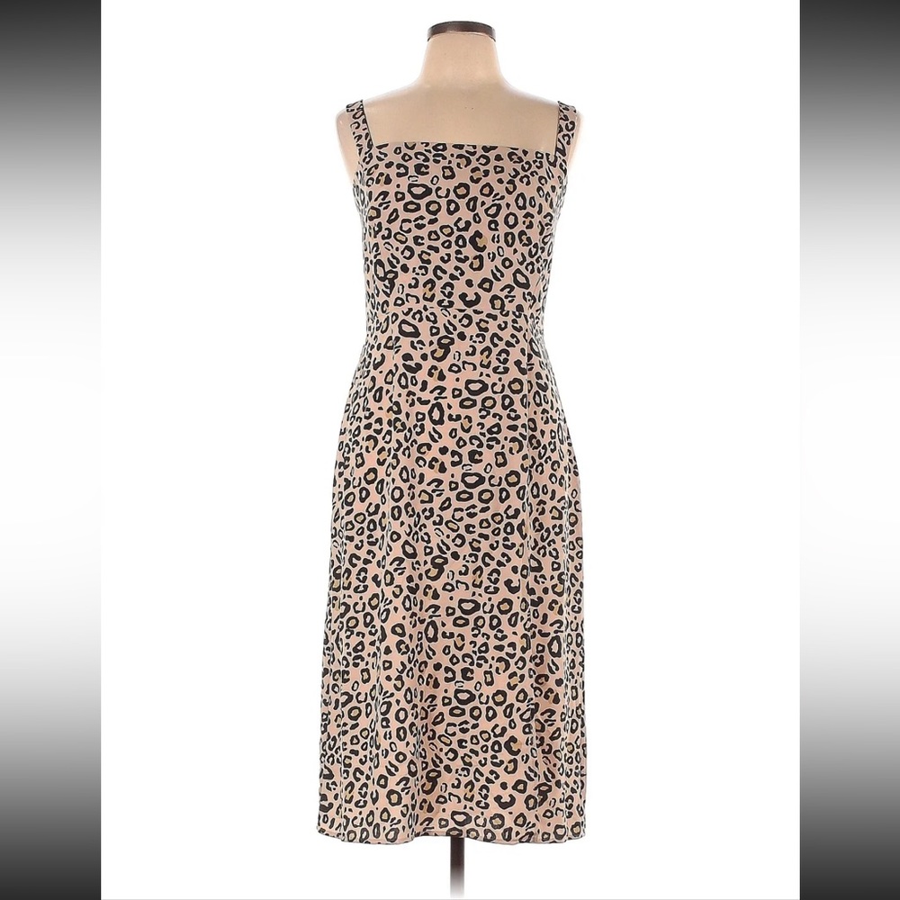 Midi length leopard dress